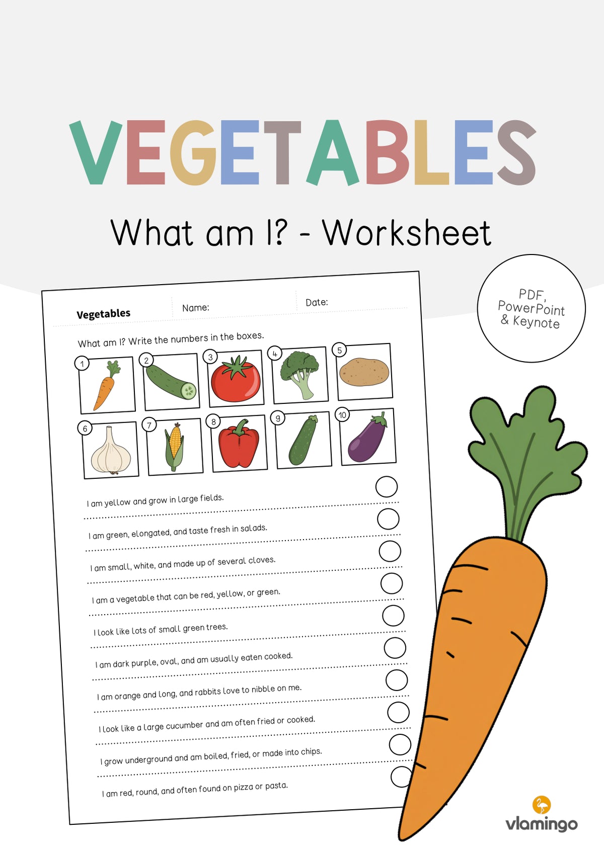 de englisch vegetables what am i worksheet 001