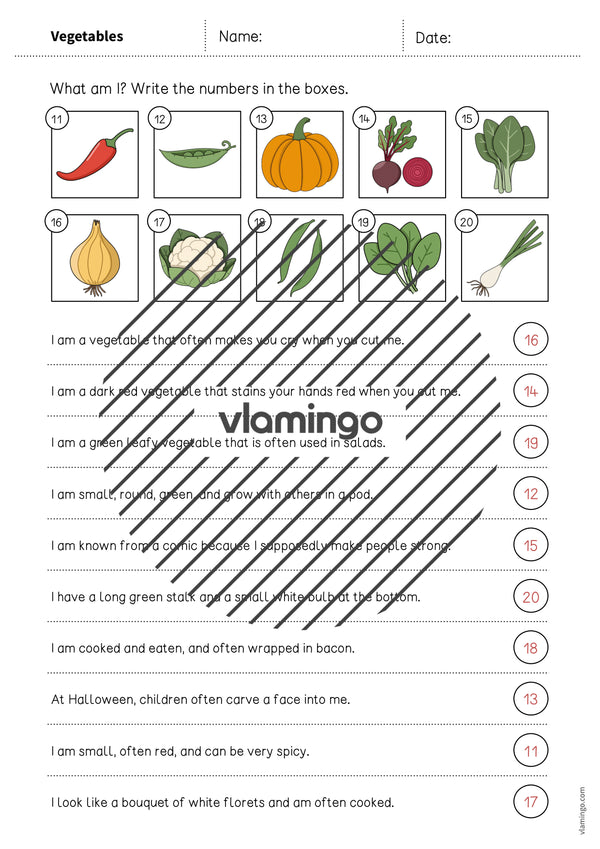 de englisch vegetables what am i worksheet 008