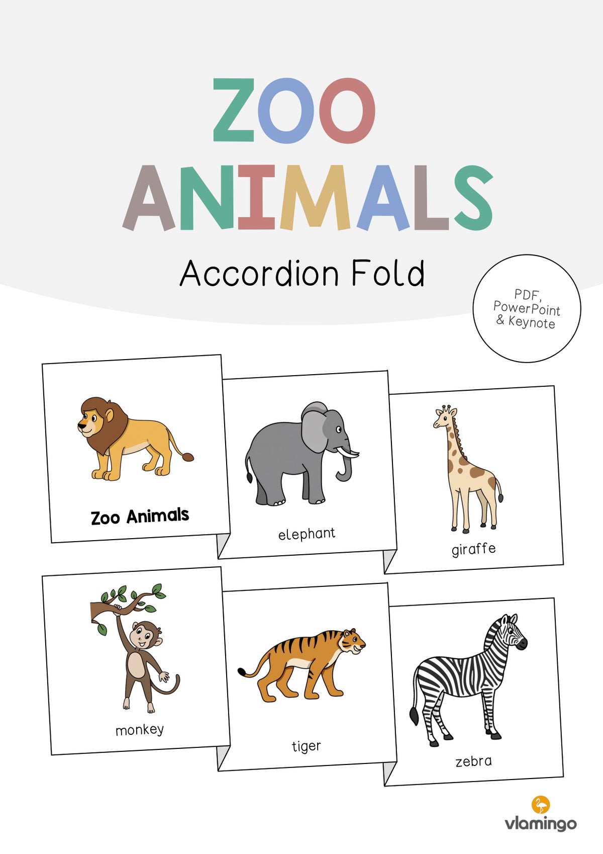 de englisch zoo animals accordion fold 001