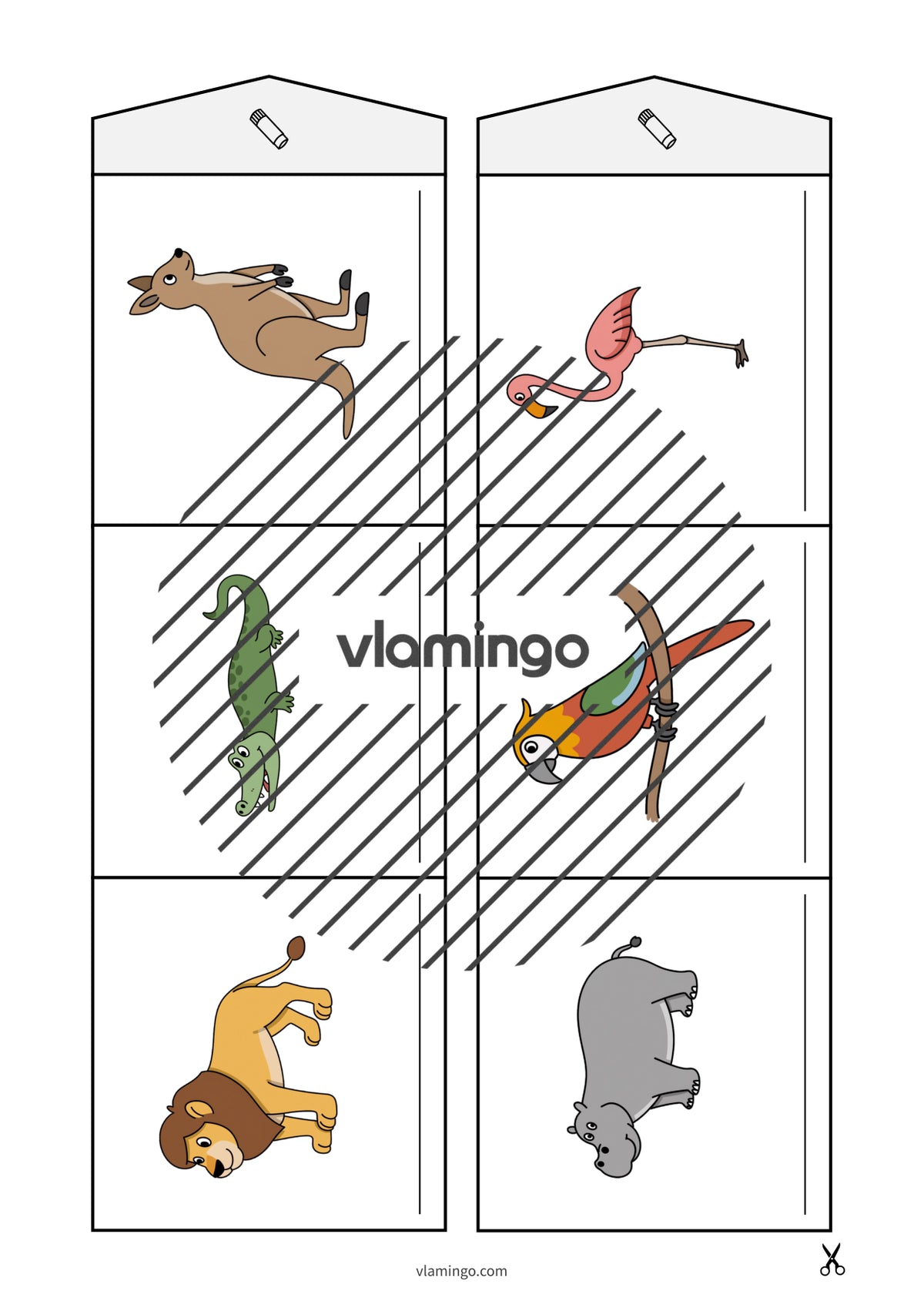 de englisch zoo animals accordion fold 011