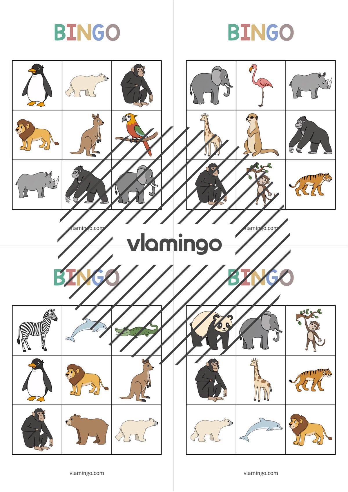 de englisch zoo animals bingo 007