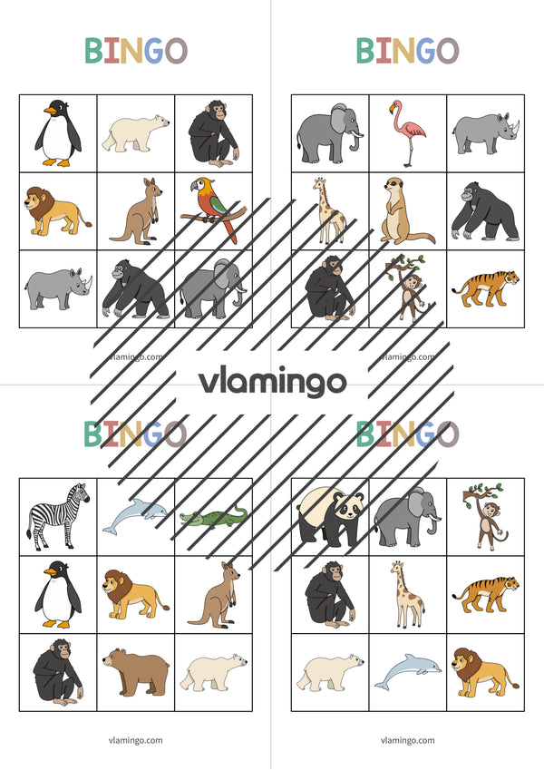 de englisch zoo animals bingo 007