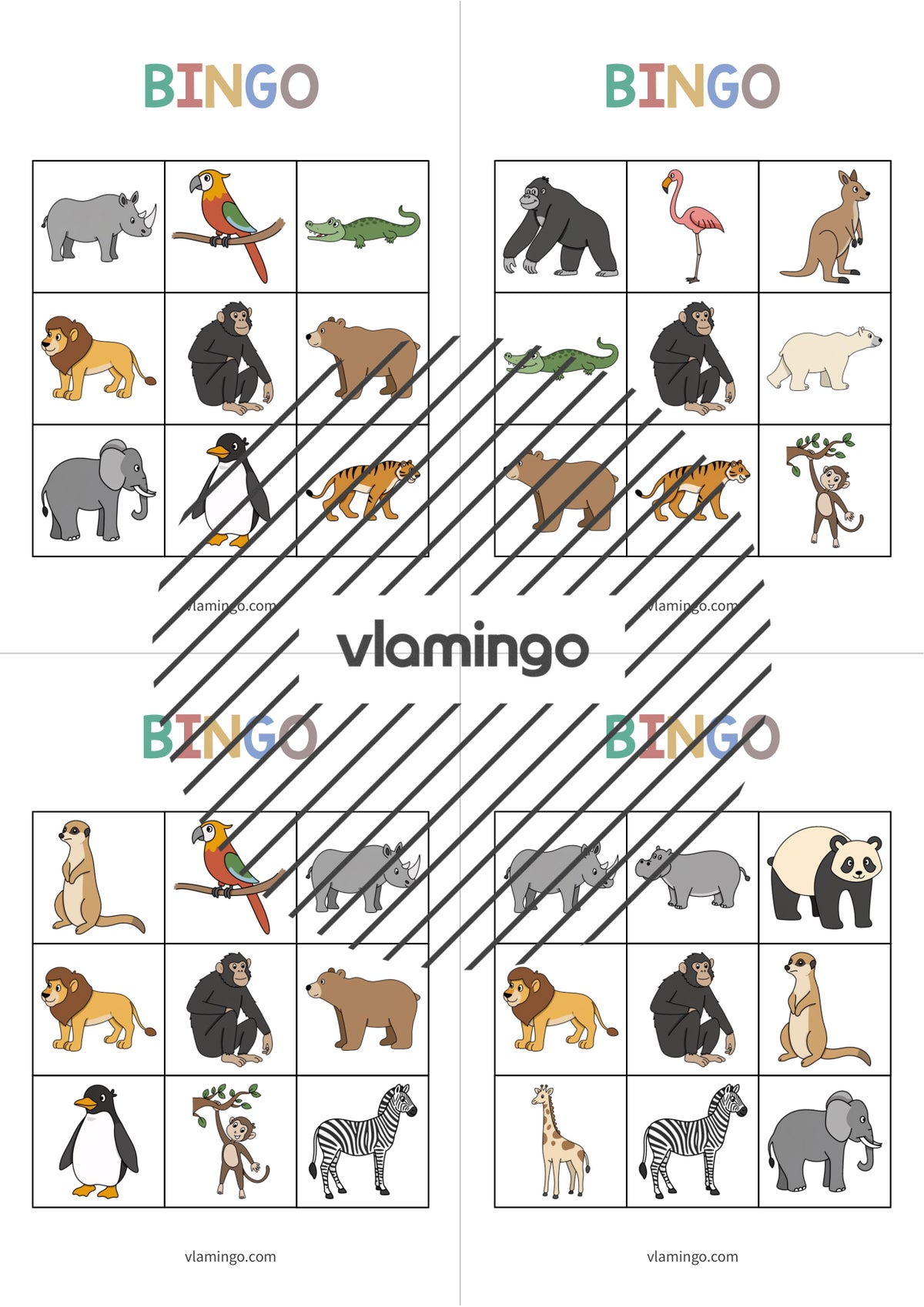 de englisch zoo animals bingo 012