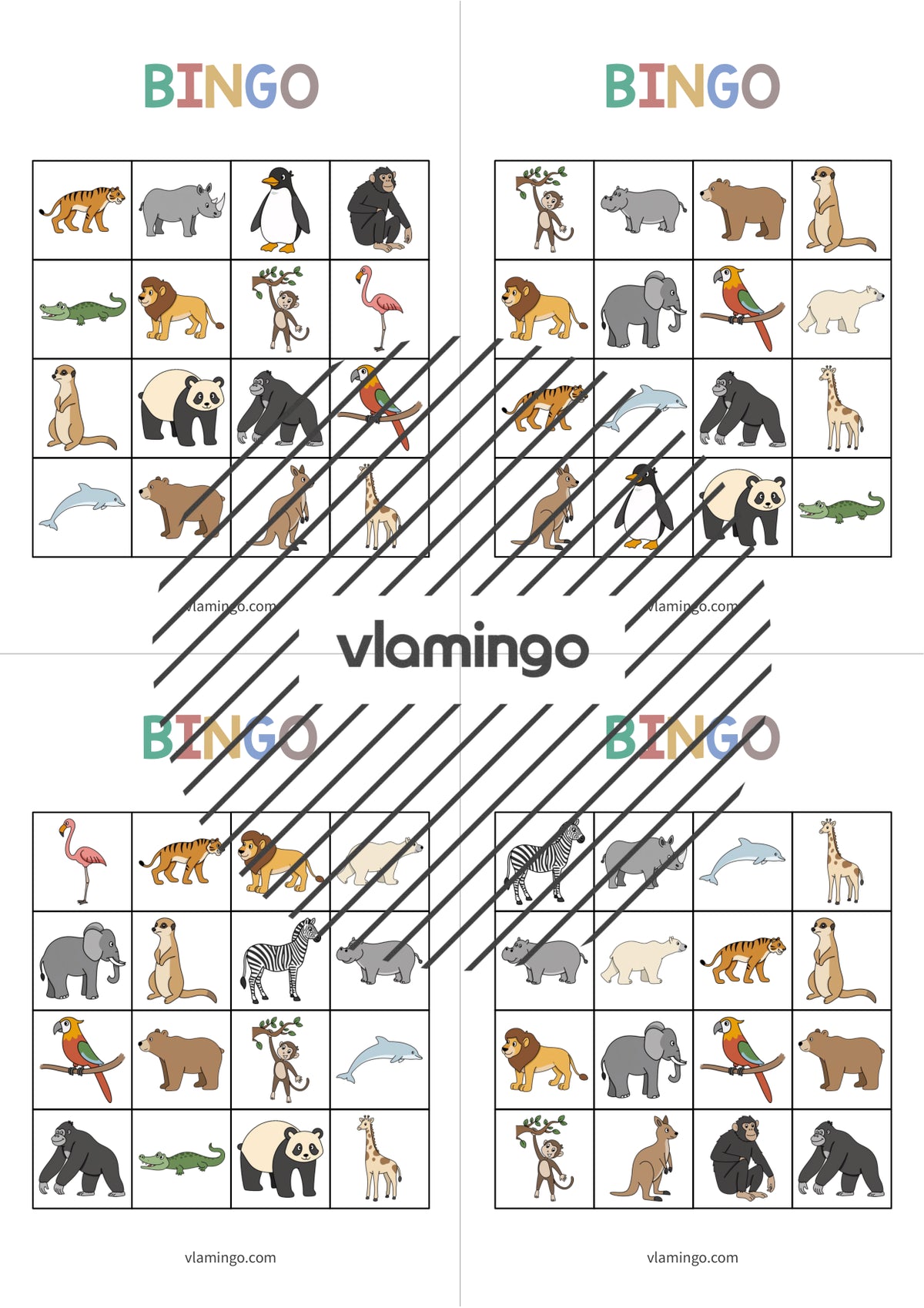 de englisch zoo animals bingo 020