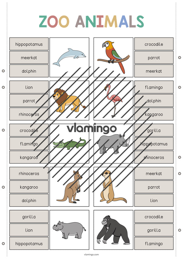 de englisch zoo animals clip cards 004