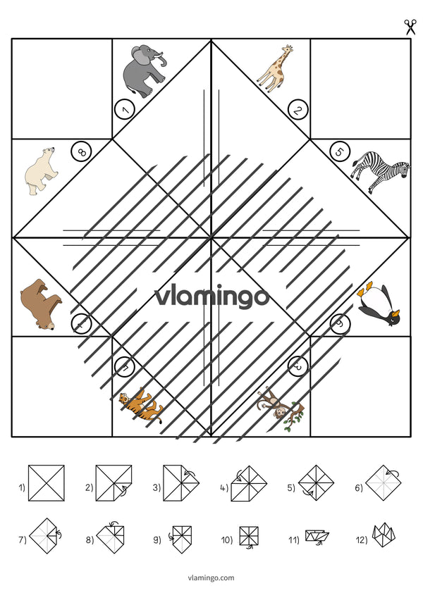 de englisch zoo animals cootie catcher 009