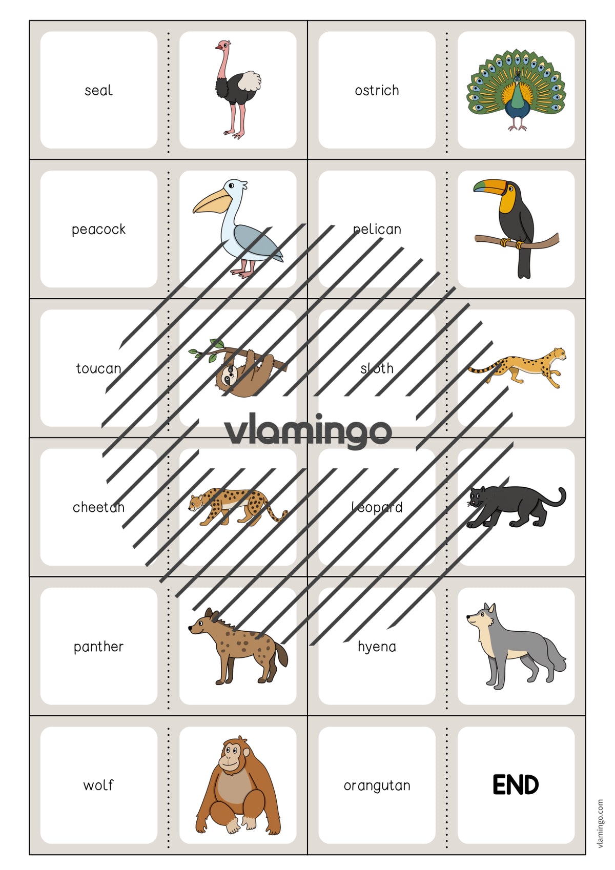 de englisch zoo animals domino 005