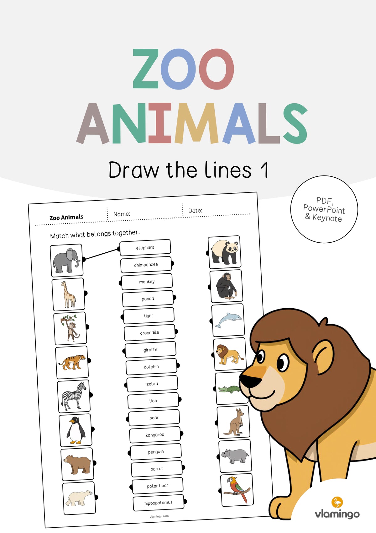 de englisch zoo animals draw the lines 1 001