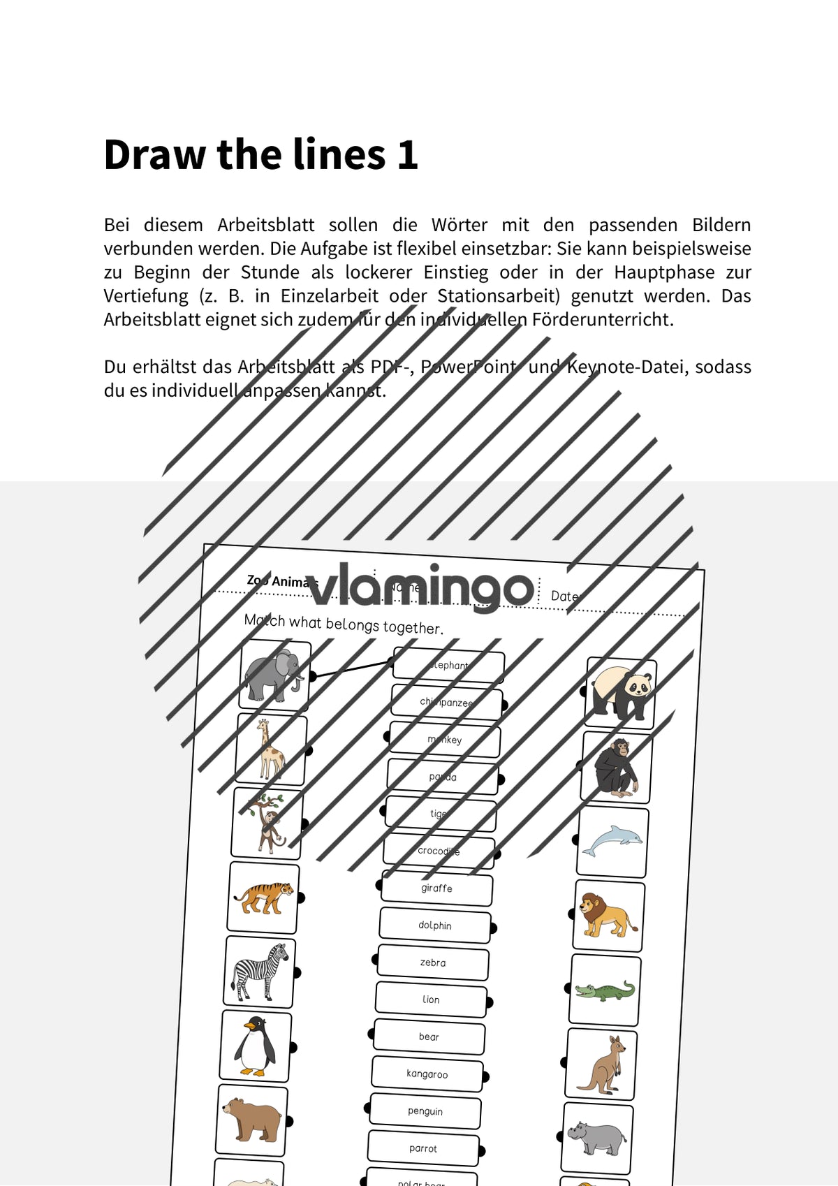 de englisch zoo animals draw the lines 1 002