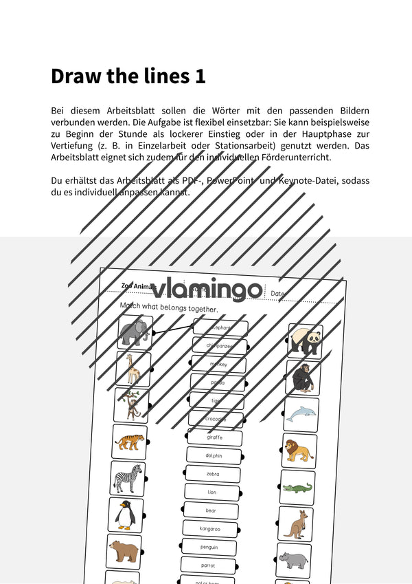 de englisch zoo animals draw the lines 1 002