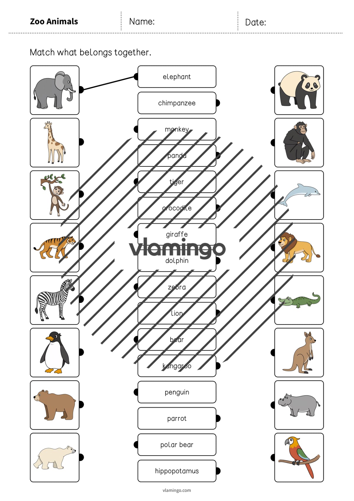 de englisch zoo animals draw the lines 1 003