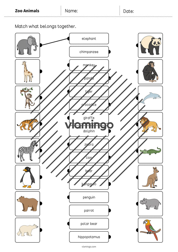 de englisch zoo animals draw the lines 1 003