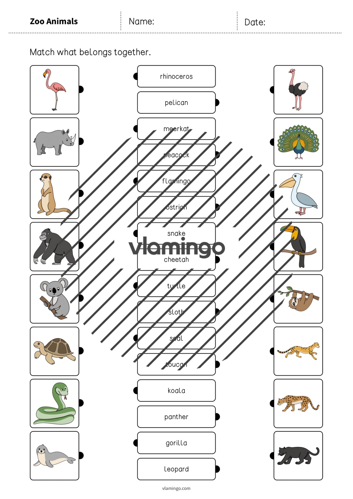 de englisch zoo animals draw the lines 1 004
