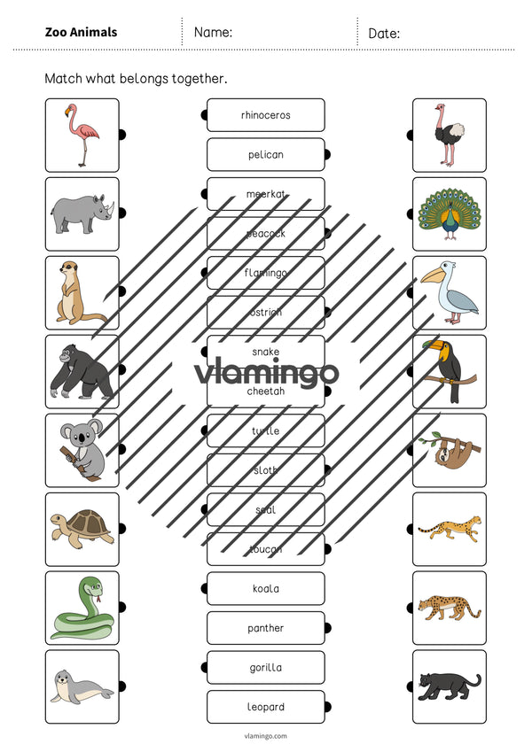 de englisch zoo animals draw the lines 1 004
