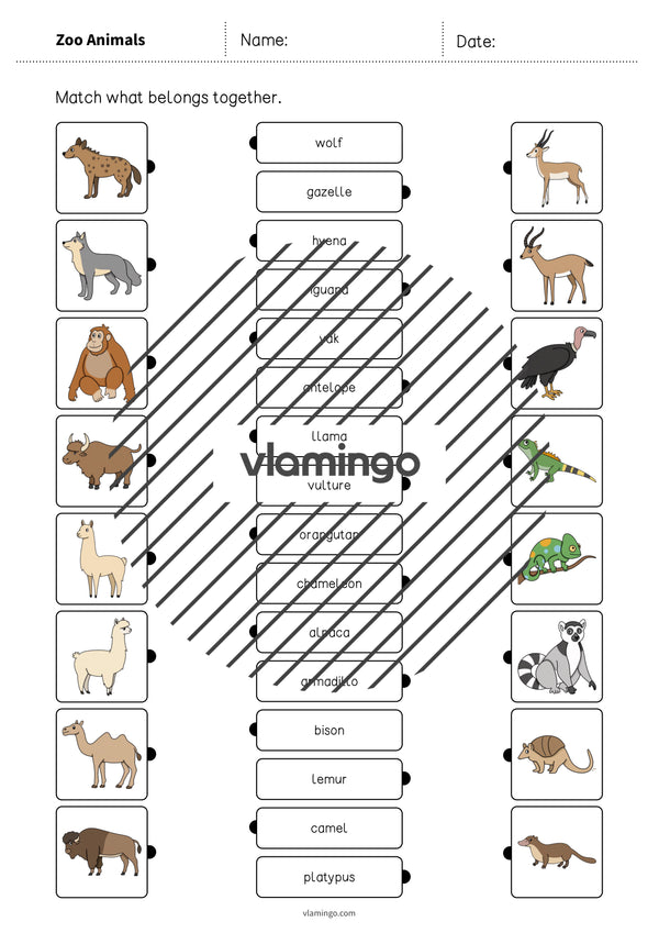 de englisch zoo animals draw the lines 1 005