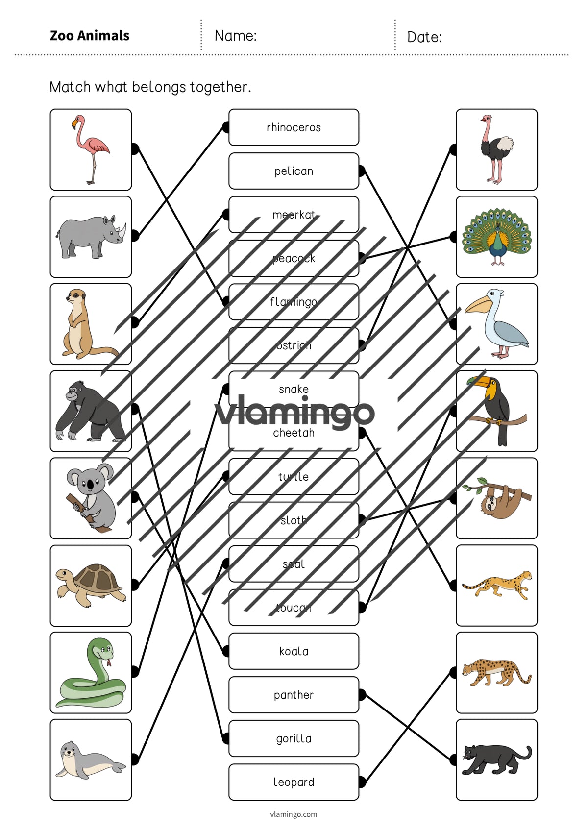 de englisch zoo animals draw the lines 1 008