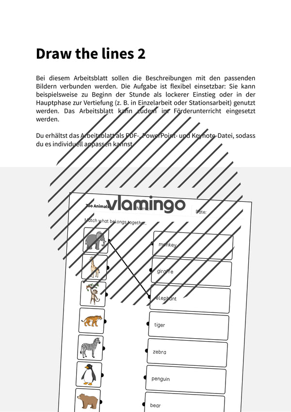 de englisch zoo animals draw the lines 2 002