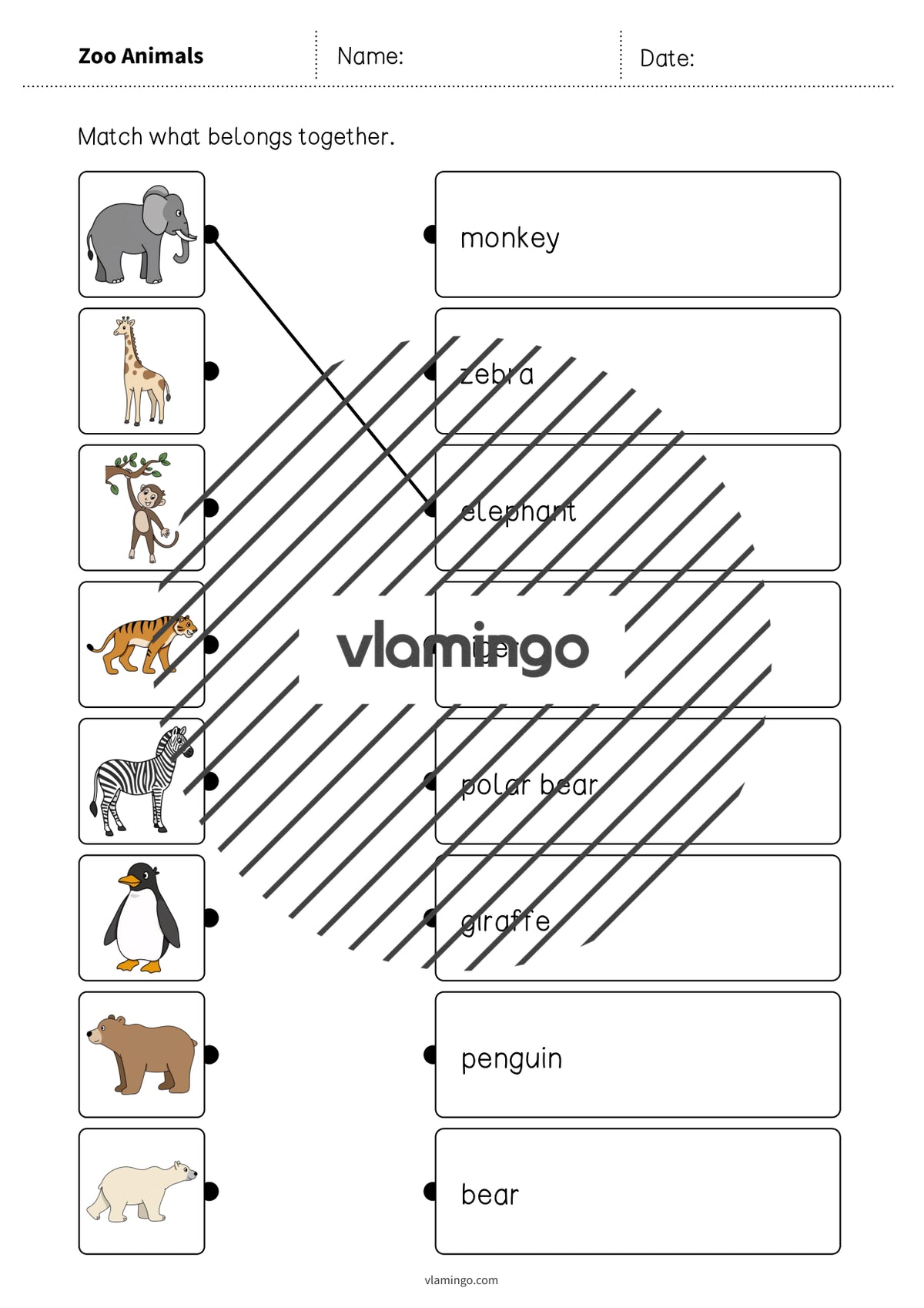 de englisch zoo animals draw the lines 2 003