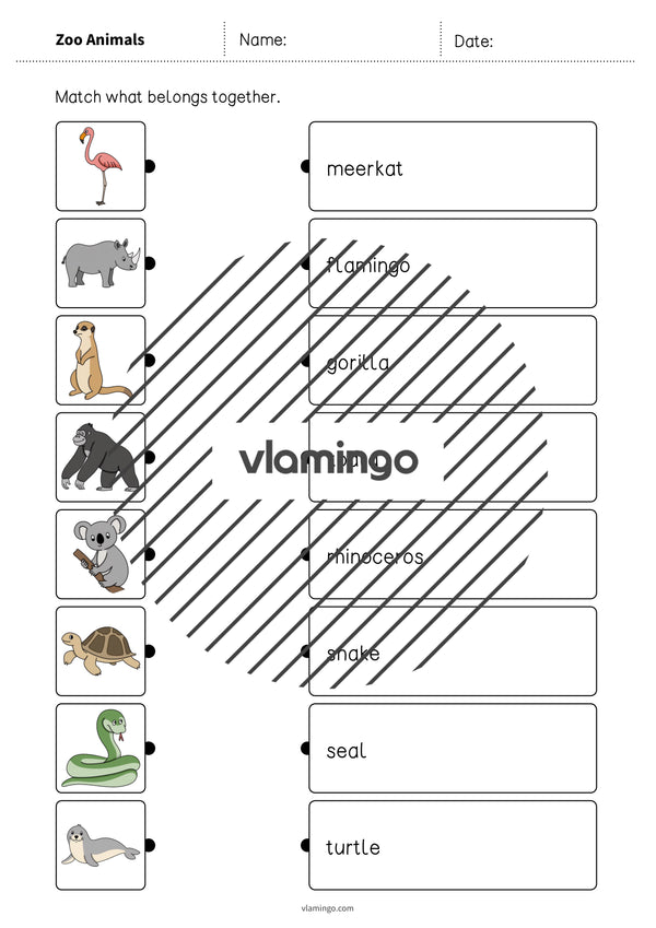 de englisch zoo animals draw the lines 2 005