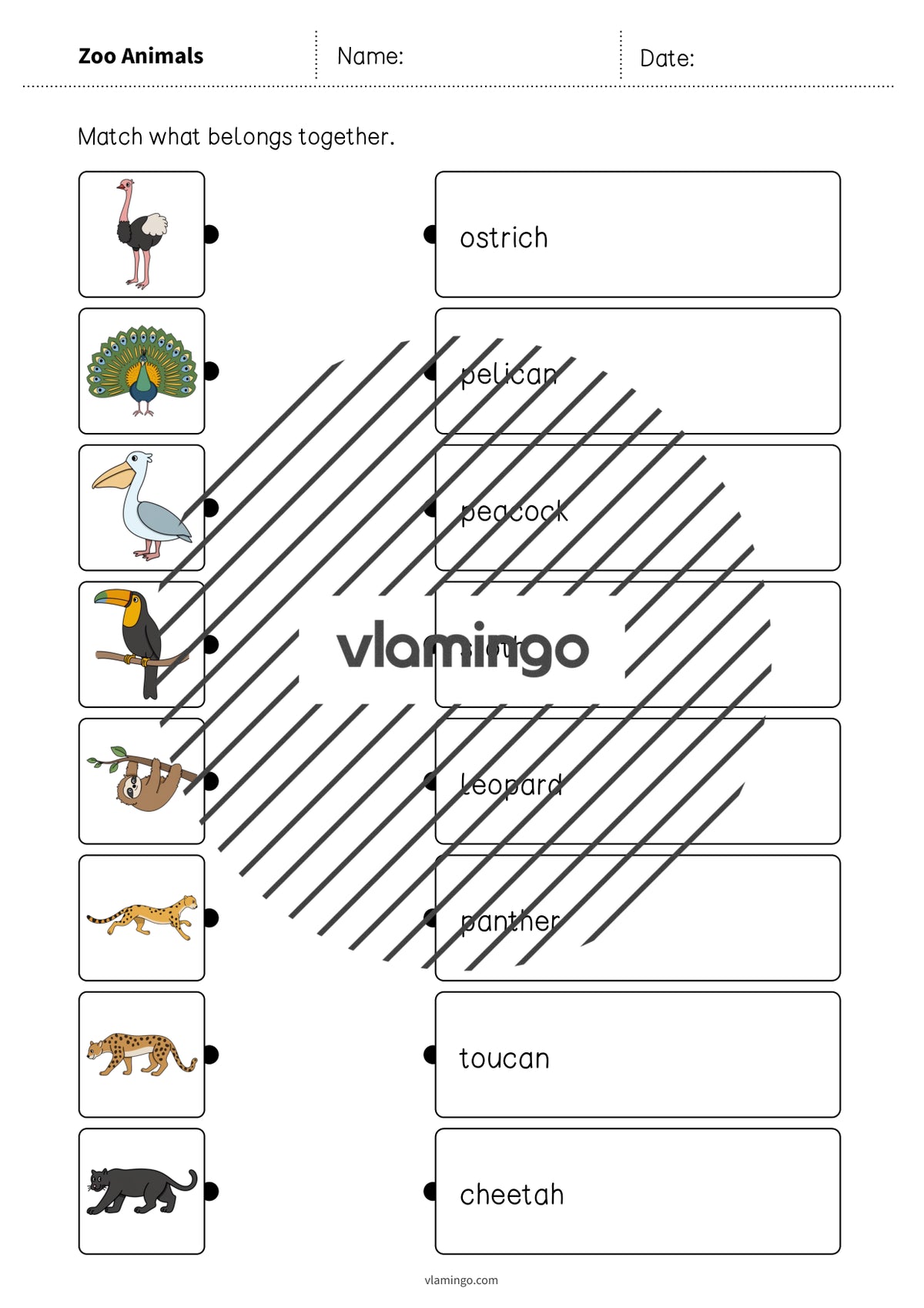 de englisch zoo animals draw the lines 2 006
