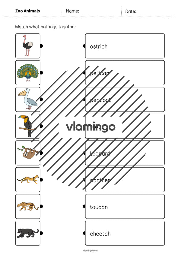 de englisch zoo animals draw the lines 2 006