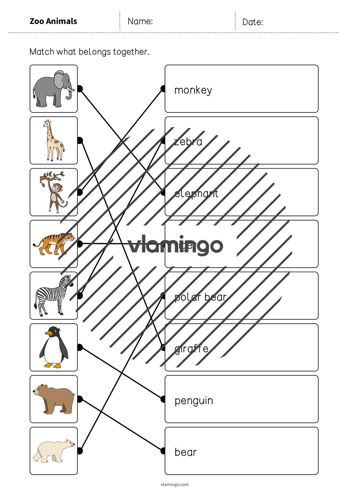 de englisch zoo animals draw the lines 2 010