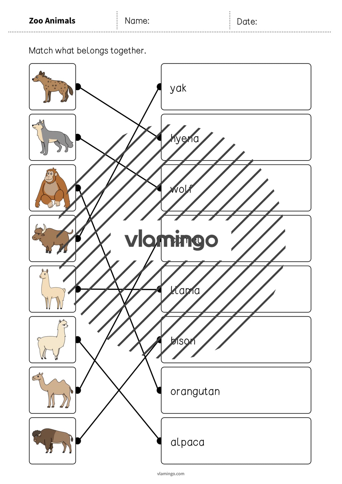 de englisch zoo animals draw the lines 2 014