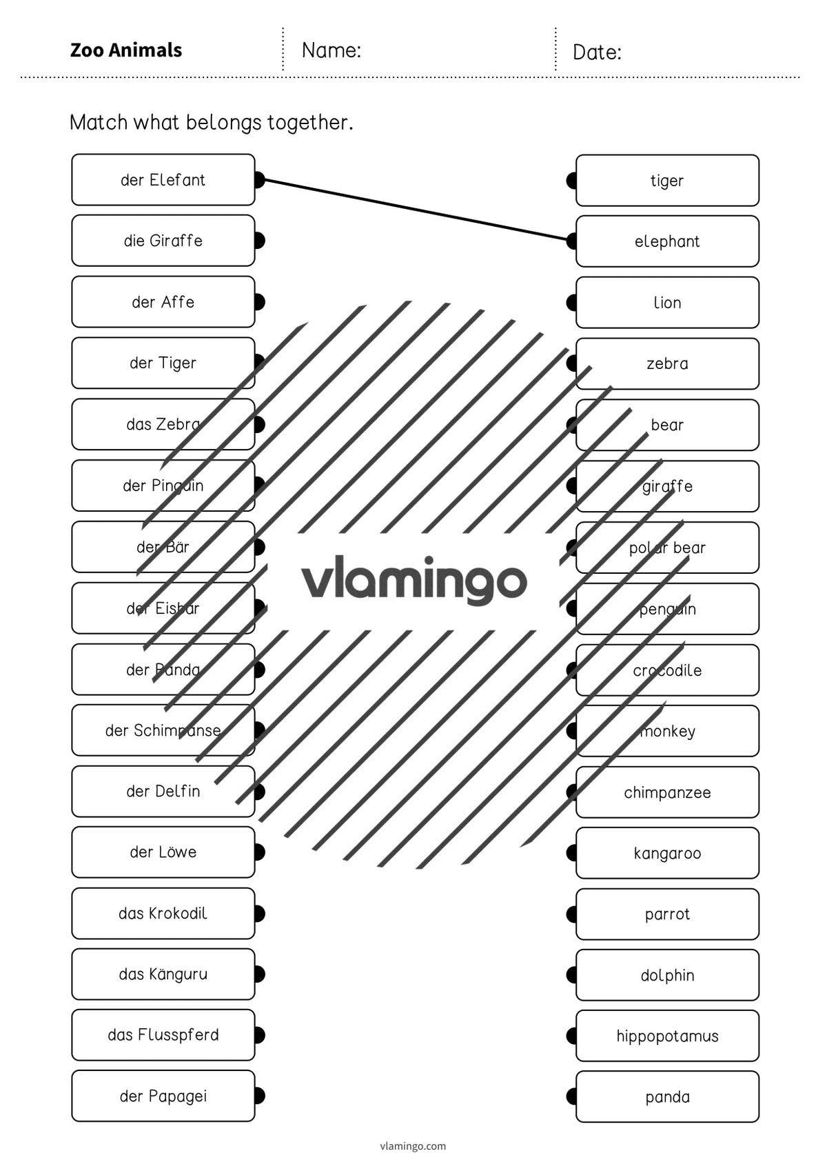 de englisch zoo animals draw the lines 3 003