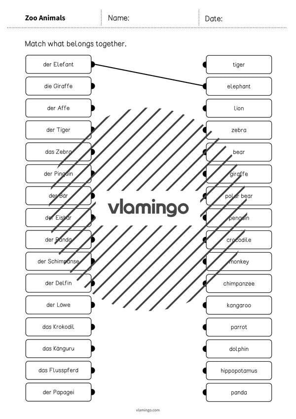 de englisch zoo animals draw the lines 3 003