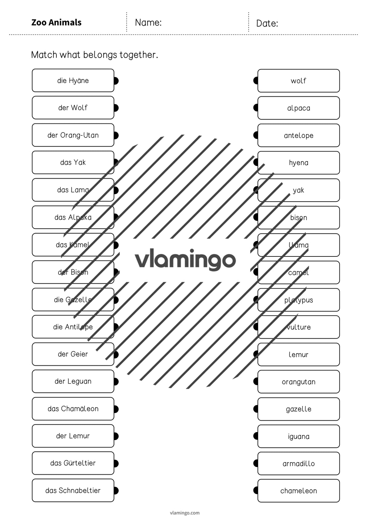 de englisch zoo animals draw the lines 3 005