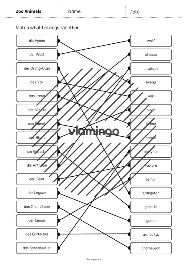 de englisch zoo animals draw the lines 3 009