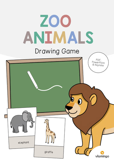 Zoo Animals / Zootiere: Drawing Game (Englisch)