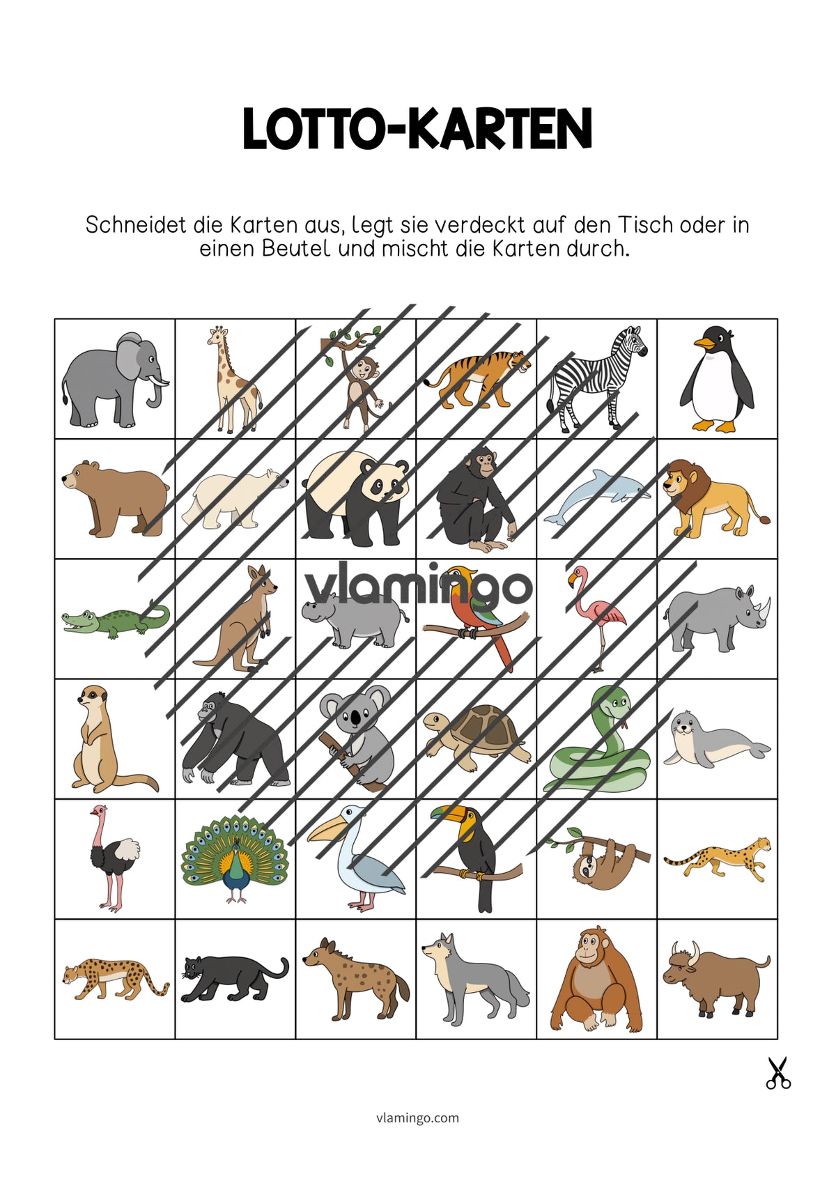 de englisch zoo animals education lotto 003