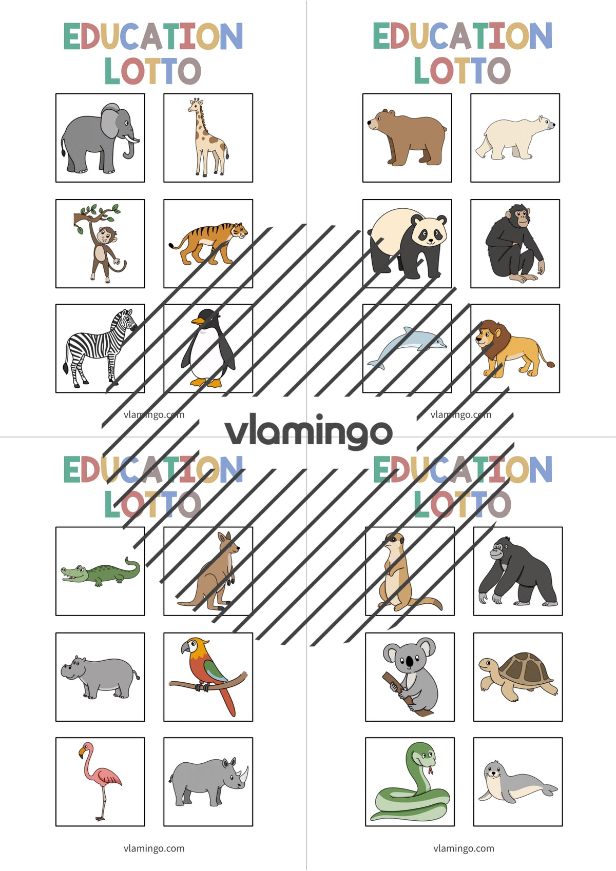 de englisch zoo animals education lotto 004