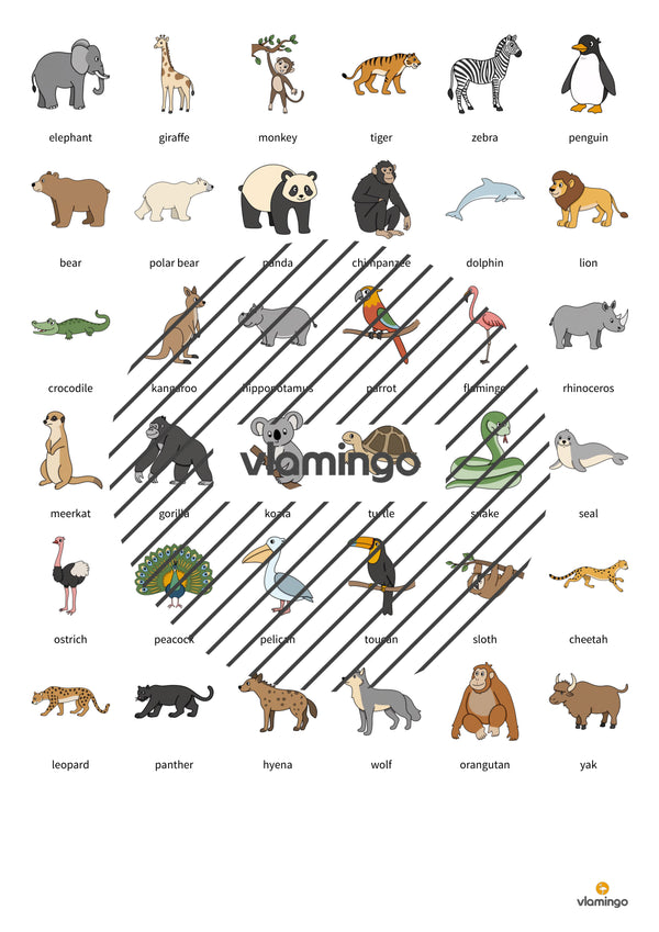de englisch zoo animals education lotto 006