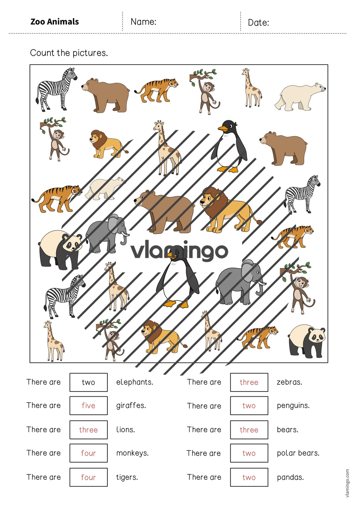 de englisch zoo animals how many worksheet 010