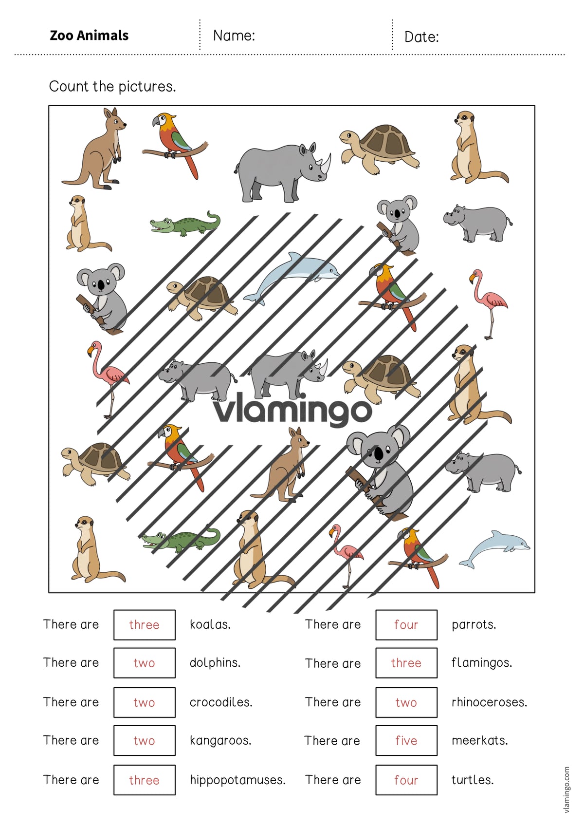 de englisch zoo animals how many worksheet 011