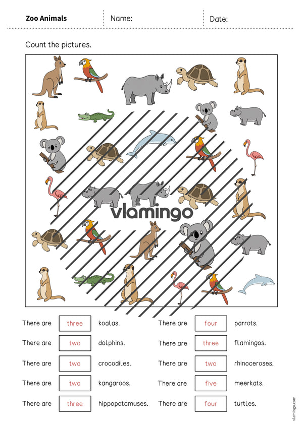 de englisch zoo animals how many worksheet 011