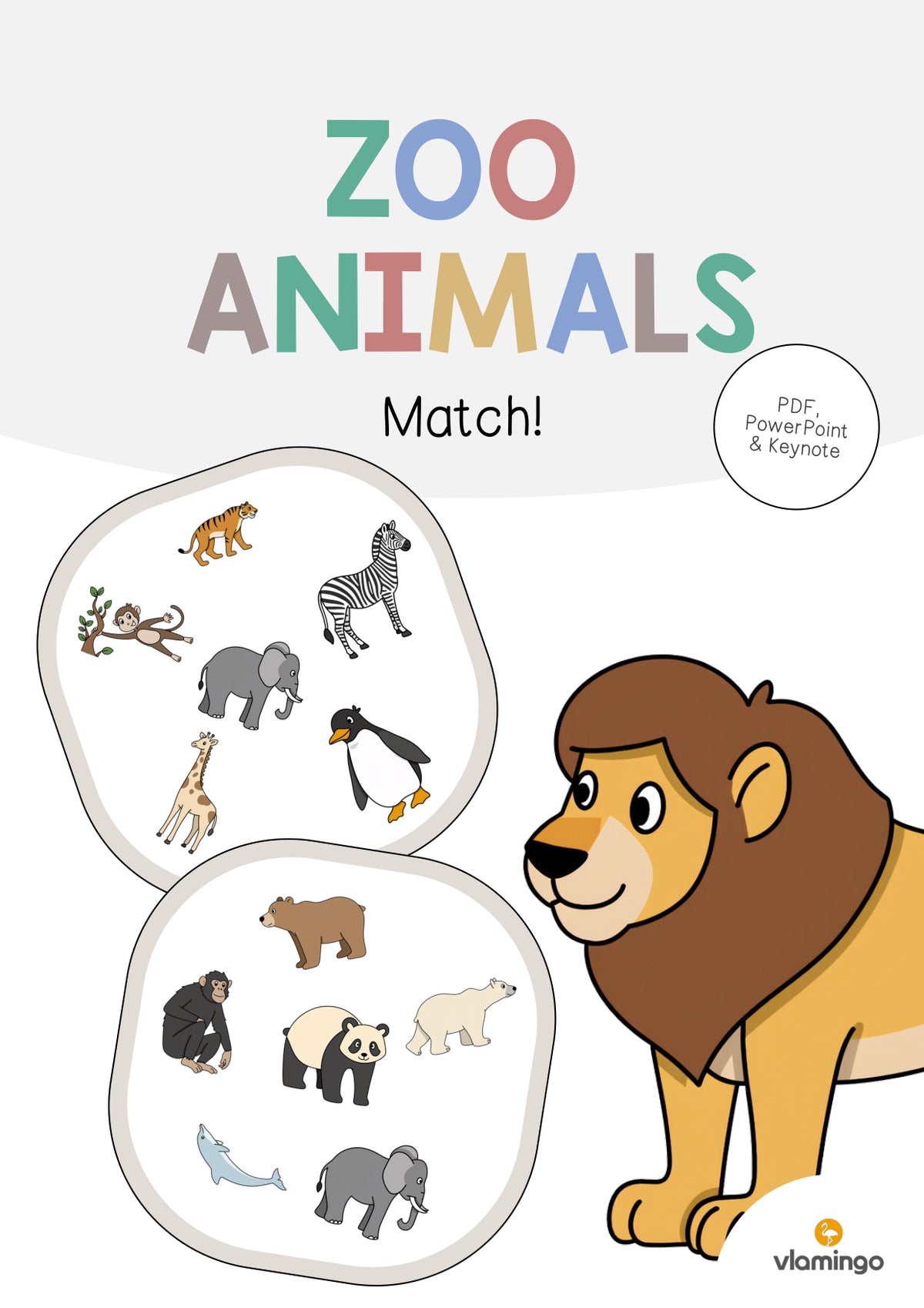 de englisch zoo animals match 001