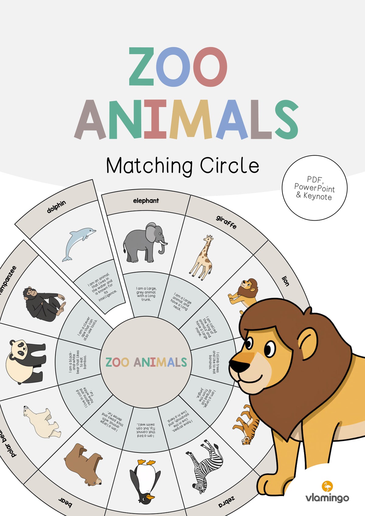 de englisch zoo animals matching circle 001