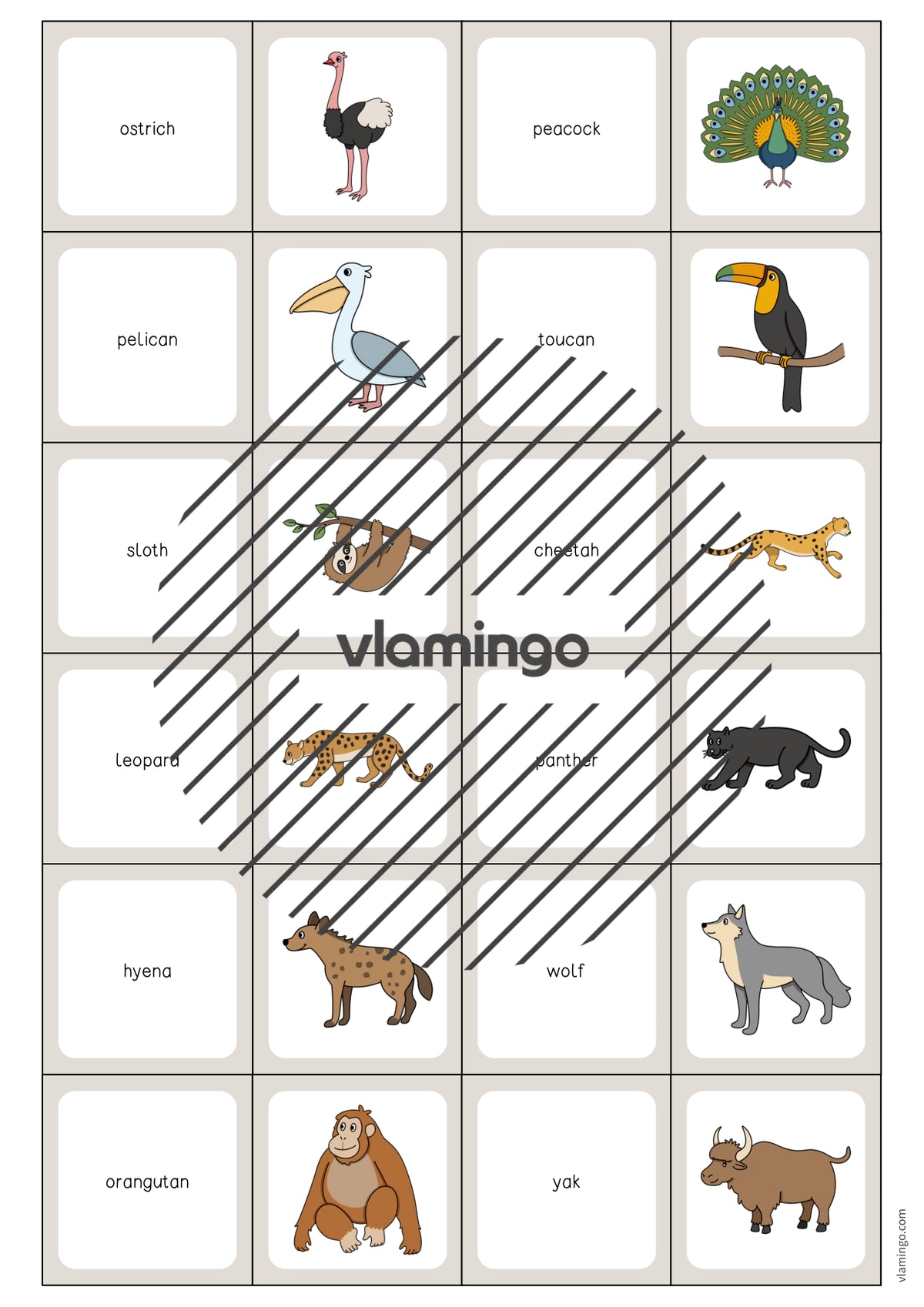 de englisch zoo animals memo game 005