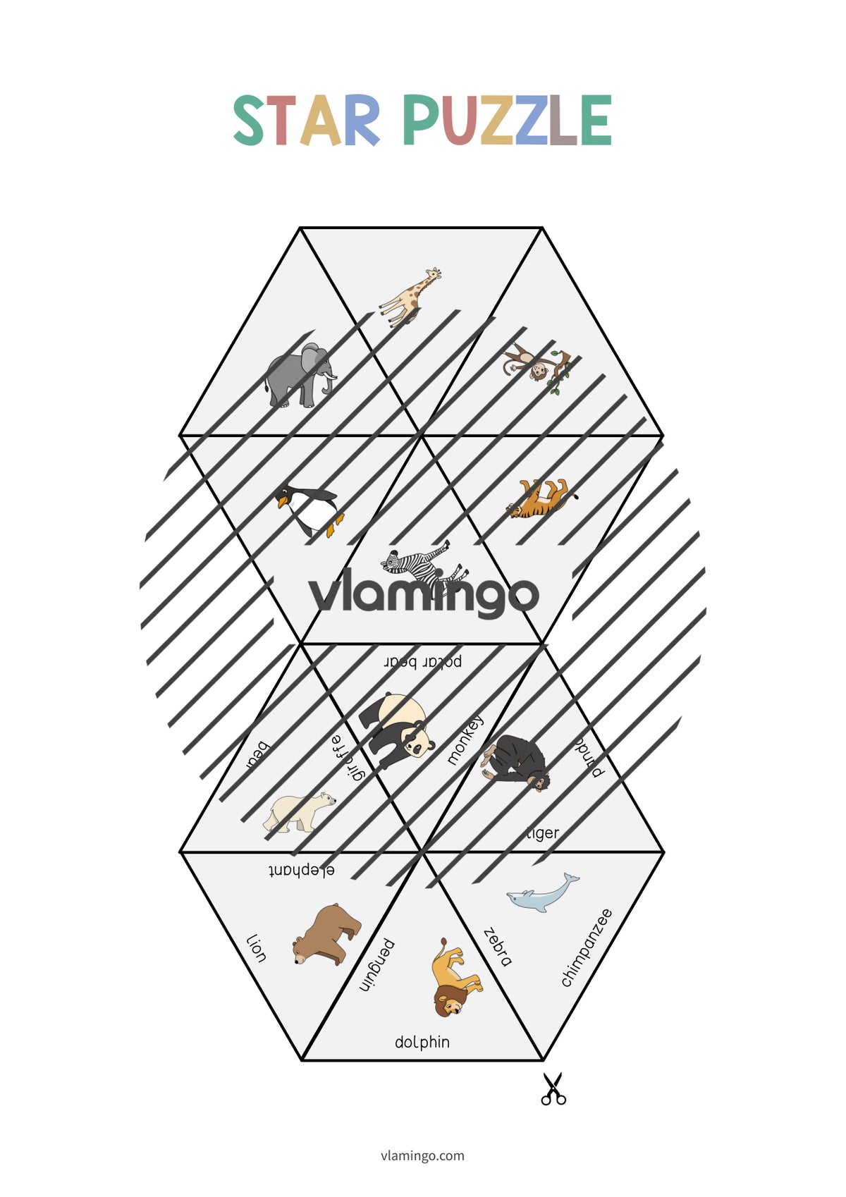 de englisch zoo animals star puzzle 003