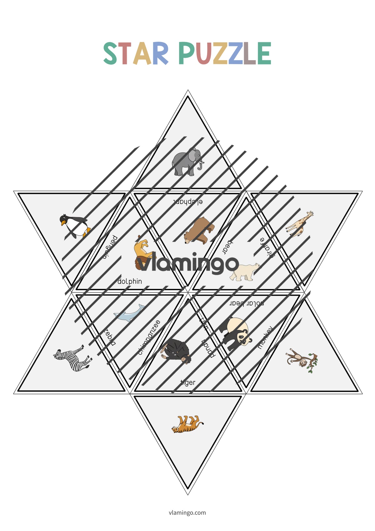 de englisch zoo animals star puzzle 010