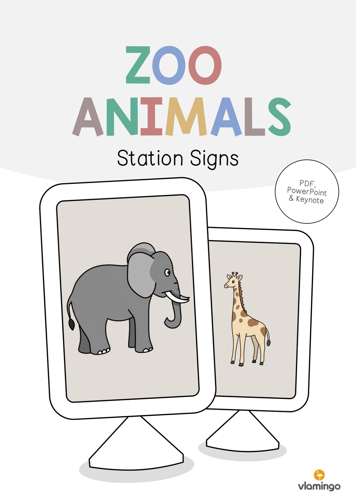 de englisch zoo animals station signs 001
