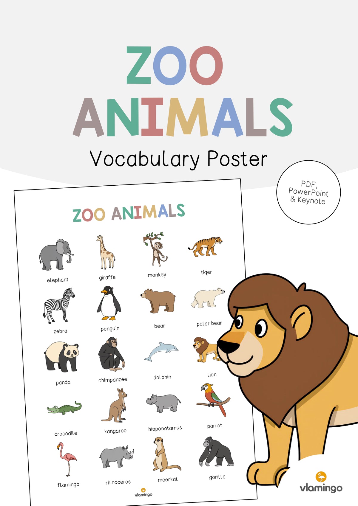 de englisch zoo animals vocabulary poster 001