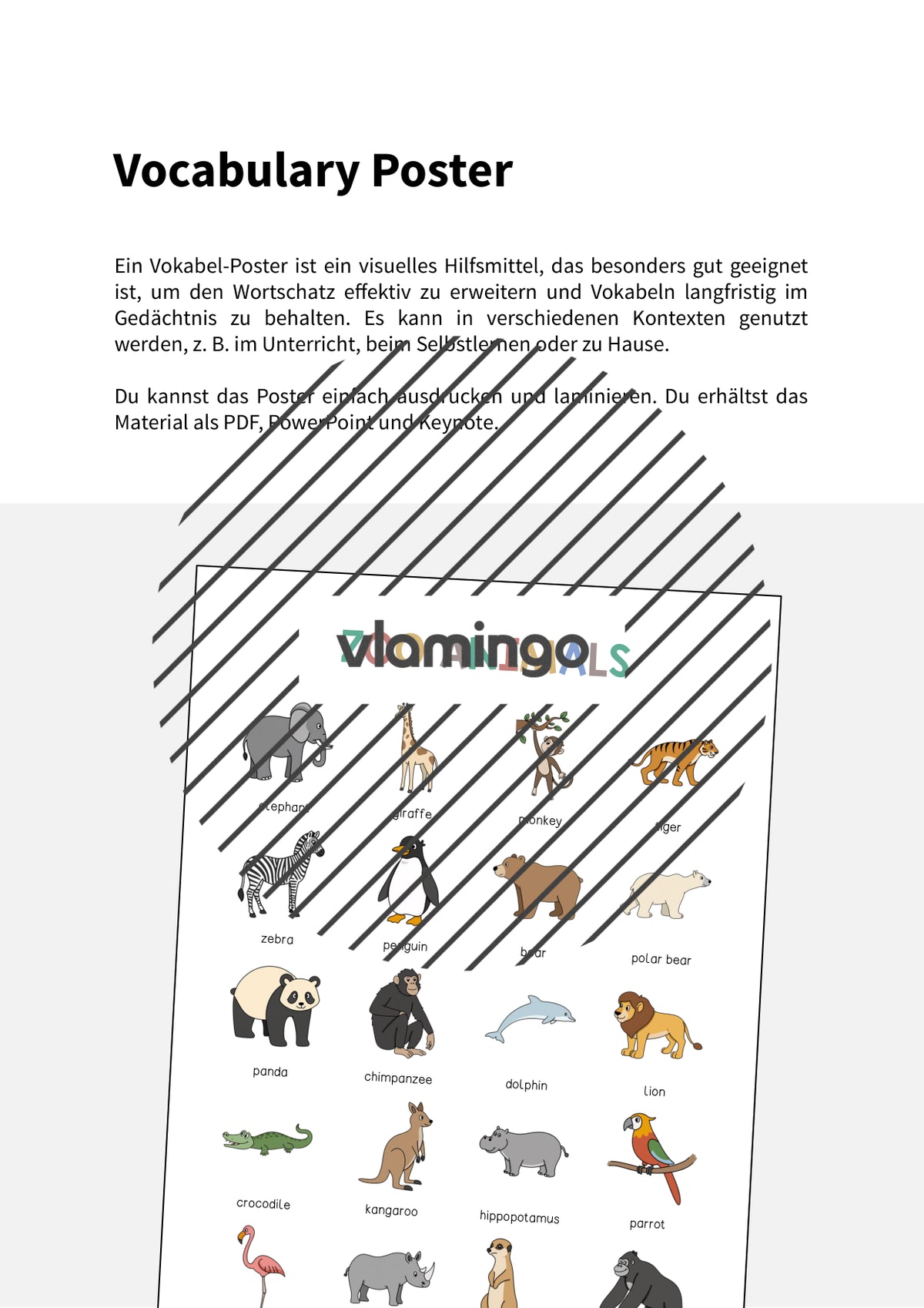 de englisch zoo animals vocabulary poster 002