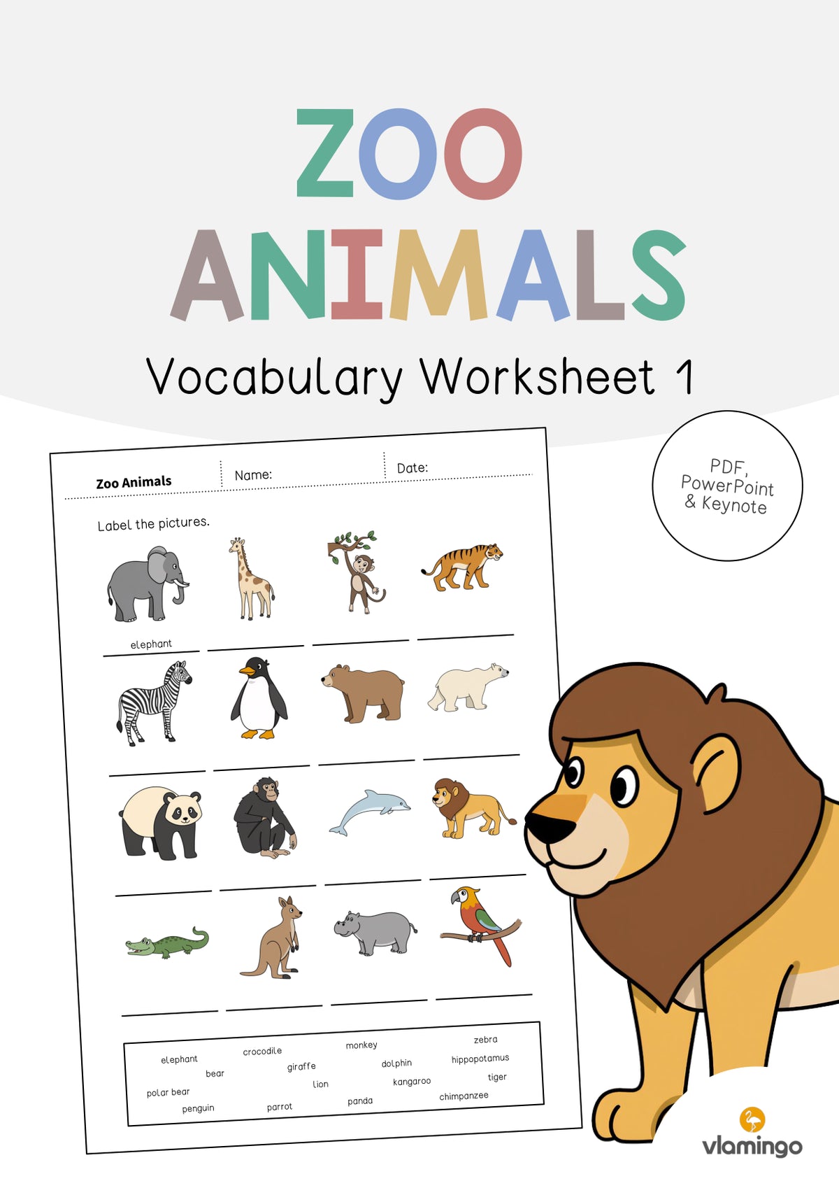de englisch zoo animals vocabulary worksheet 1 001