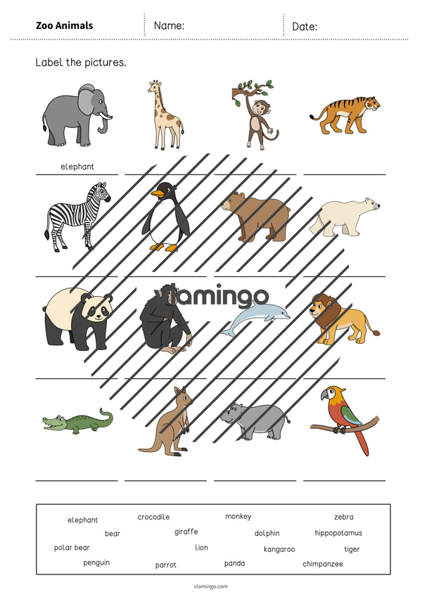 de englisch zoo animals vocabulary worksheet 1 004