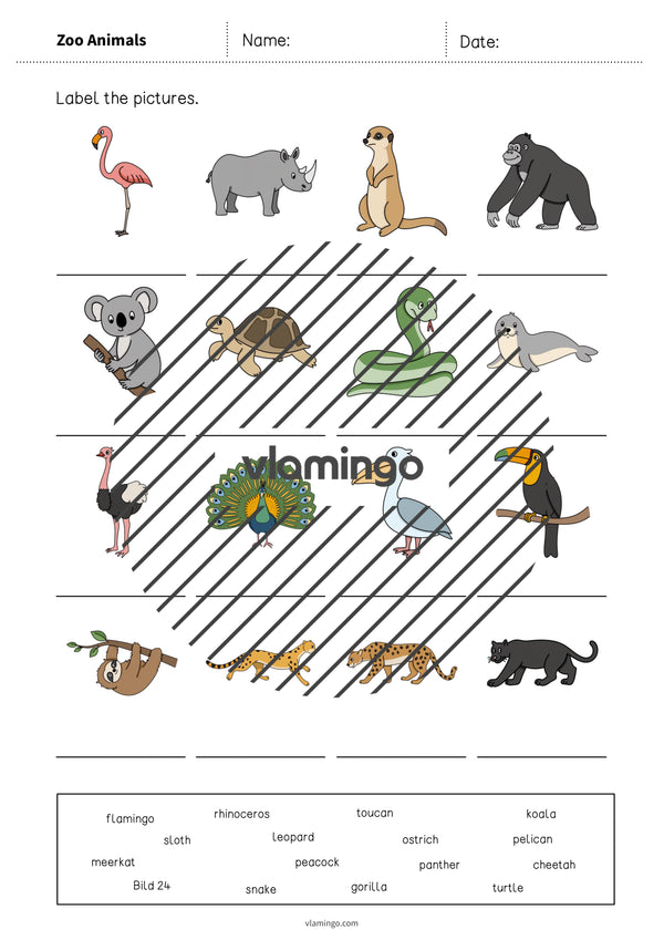 de englisch zoo animals vocabulary worksheet 1 005