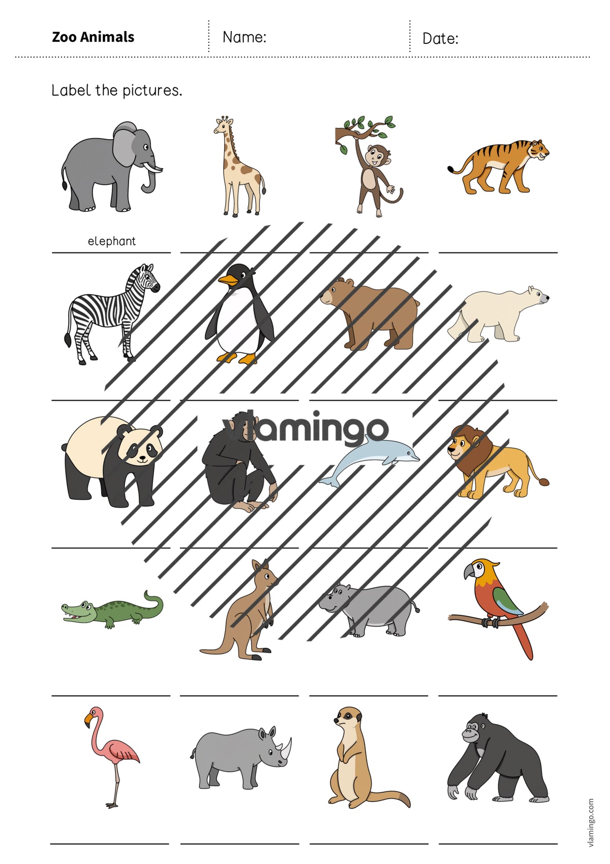 de englisch zoo animals vocabulary worksheet 1 007